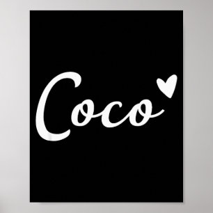 Affiche Coco Mignon Cœur Drôle Grand-mère Fête des Mères