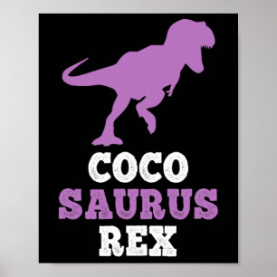 Affiche Coco-saurus Rex Dino Dinosaure Cocosaurus Drôle 