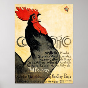 Affiche COCORICO 1899 Poulet de coquillages de Steinlen