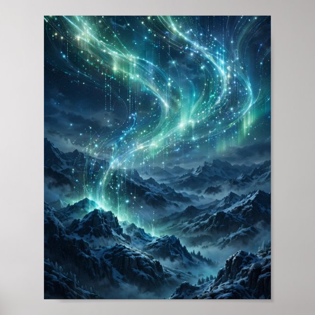 Affiche Code Aurora — L'art numérique du ciel des aurores  (Devant)