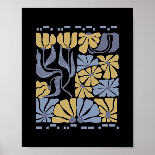 Affiche Code Morse 8647 Anti Trump subtil 86 47 Floral Boh (Devant)
