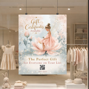 Affiche Code promo QR Certificat Cadeau Fée Caprice