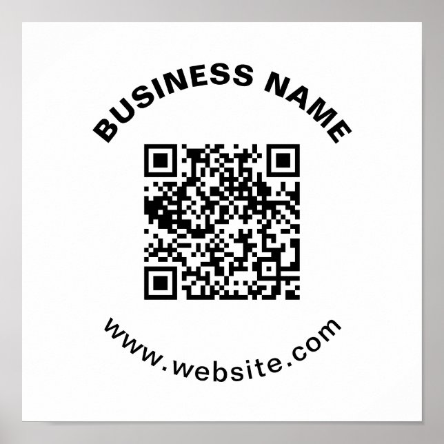 Affiche Code QR avec nom d'entreprise Texte circulaire gra (Devant)
