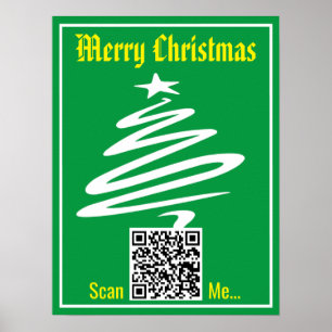 Affiche Code QR avec voeux de Noël sur un