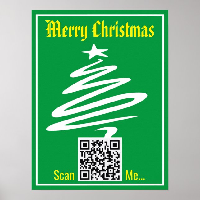 Affiche Code QR avec voeux de Noël sur un (Devant)