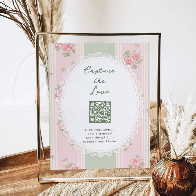 Affiche Code QR Capture The Love pour la fête de mariage (Créateur téléchargé)