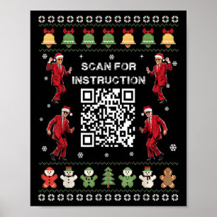 Affiche Code Qr Danse Trump Président Scannez Pour Instruc