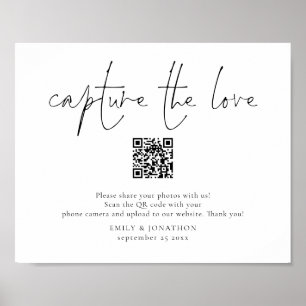 Affiche Code QR de panneau de photo de mariage Capturer l'