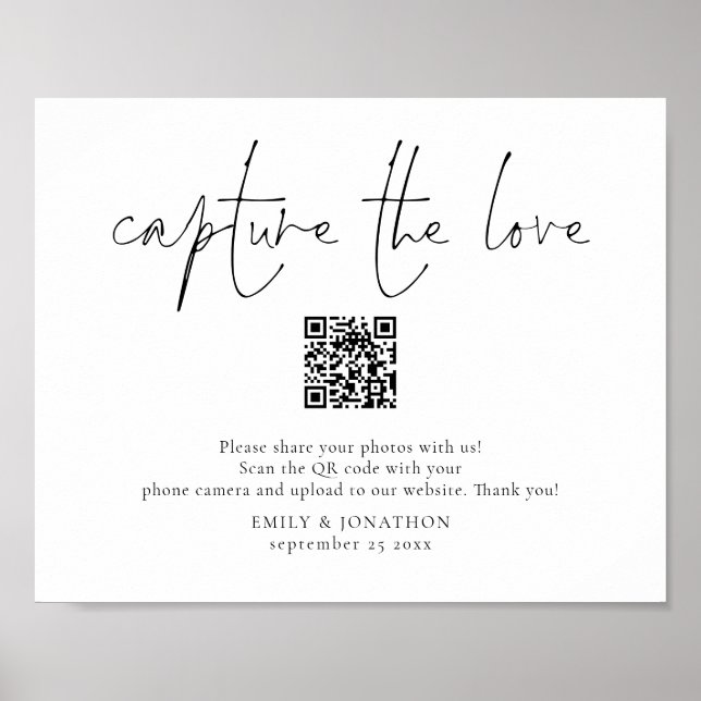 Affiche Code QR de panneau de photo de mariage Capturer l' (Devant)
