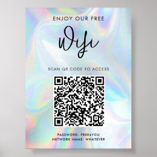 Affiche Code QR d'entreprise moderne Holowifi