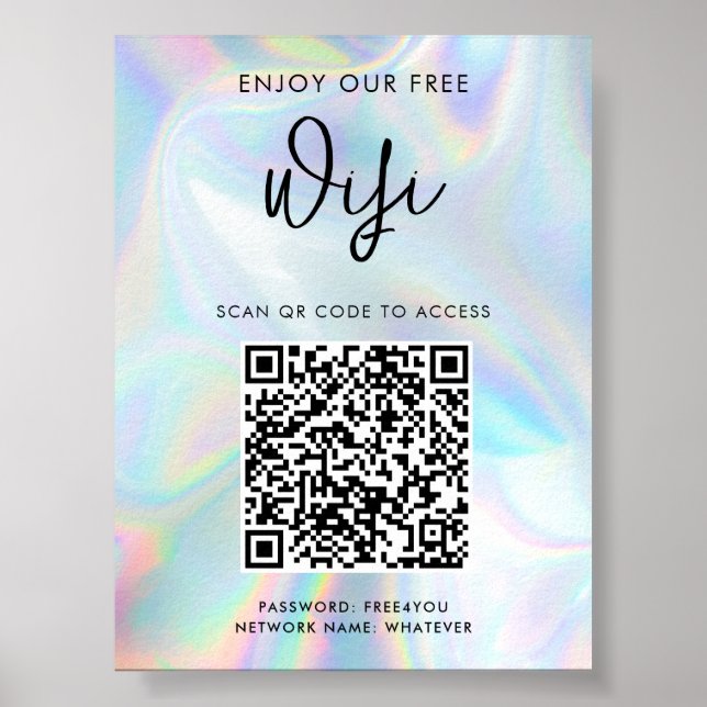Affiche Code QR d'entreprise moderne Holowifi (Devant)