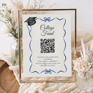 Affiche Code QR du Fonds du Collège Blue Bow pour la remis