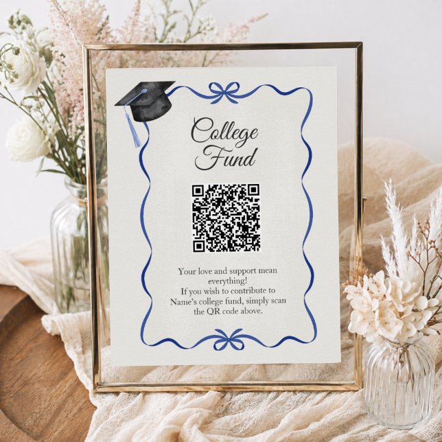 Affiche Code QR du Fonds du Collège Blue Bow pour la remis (Créateur téléchargé)