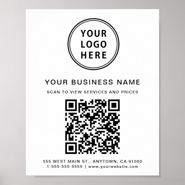 Affiche Code QR du logo de l'entreprise (Devant)