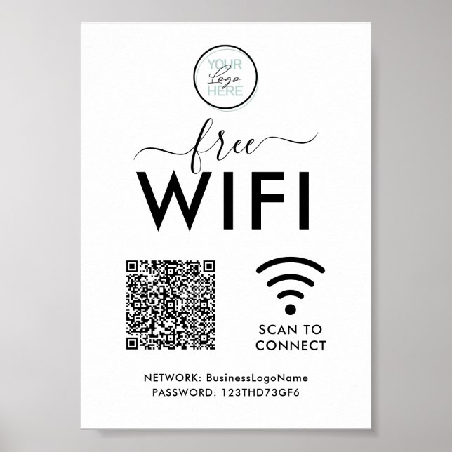 Affiche Code QR du mot de passe du réseau WIFI (Devant)