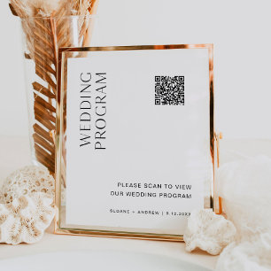 Affiche Code QR du programme de mariage HARLOW Panneau de