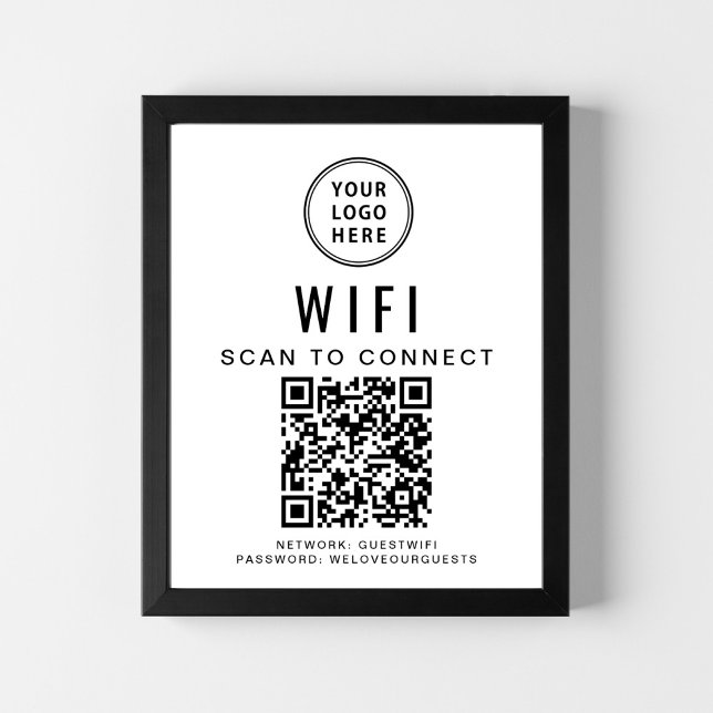 Affiche Code QR du réseau wifi du logo de l'entreprise (Créateur téléchargé)