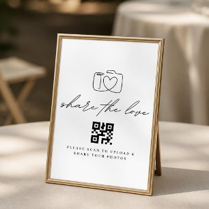 Affiche Code QR minimaliste pour partager l'amour et téléc
