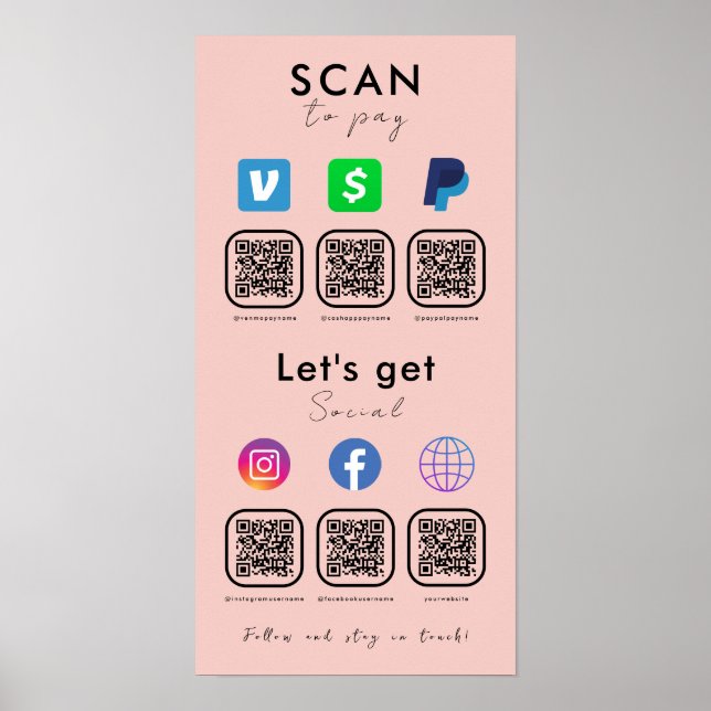 Affiche Code QR Multi Connectez-Vous Avec L'Analyse Us Pou (Devant)