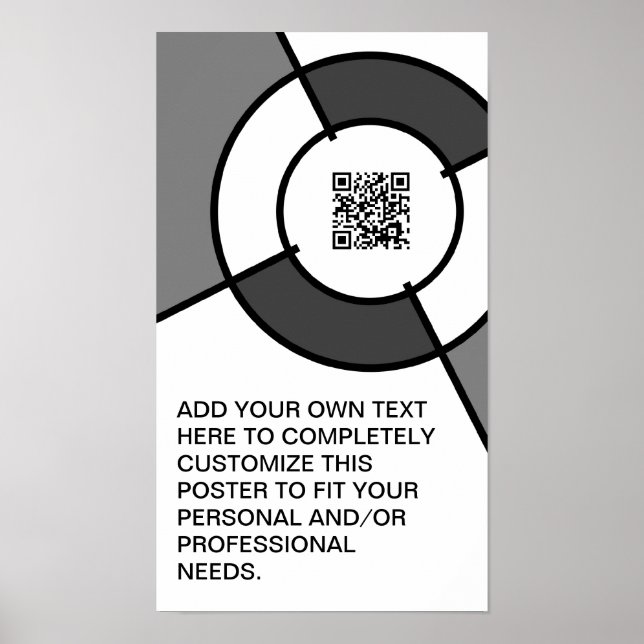 Affiche code QR noir et blanc du bullseye (Devant)