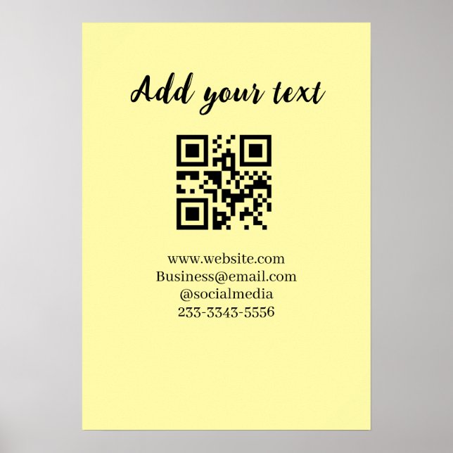 Affiche code QR personnalisé simple ajoutez votre nom text (Devant)