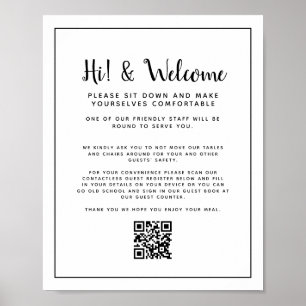 Affiche Code QR sans contact Informations sur l'invité et 
