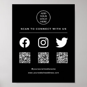 Affiche Code QR Votre Logo Suivez Scanner Moi Connectez-vo