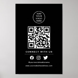 Affiche Code QR Votre logo Suivez Scannez pour vous connec
