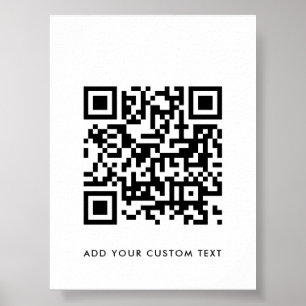 Affiche Code QR   Votre texte Moderne Minimaliste Simple