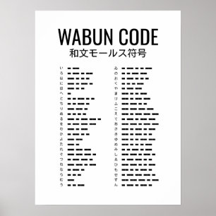 Affiche Code Wabun, Code Morse japonais