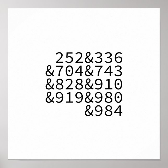 Affiche Codes régionaux Caroline du Nord (Devant)