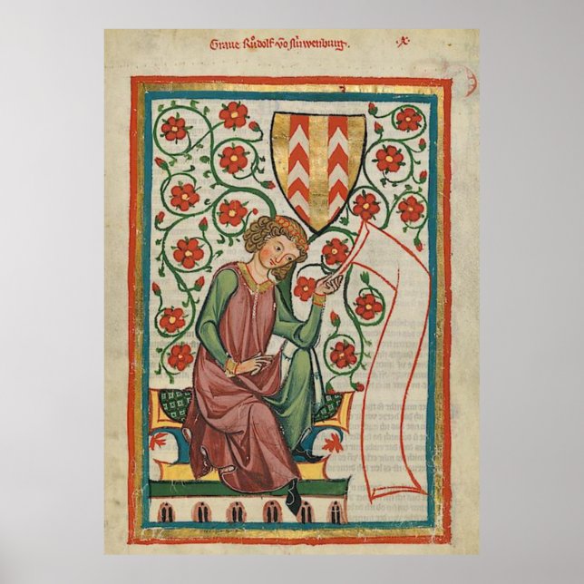 Affiche Codex Manesse Graf Rudolf von Neuenburg (Devant)