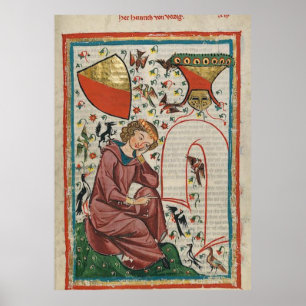 Affiche Codex Manesse Herr Heinrich von Veldeke