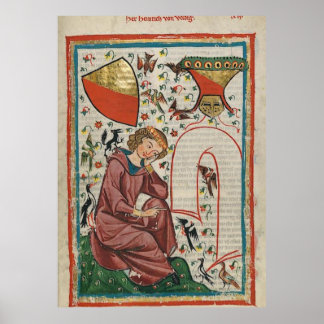 Affiche Codex Manesse Herr Heinrich von Veldeke