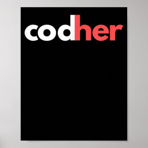 Affiche Codher Girl Programmer Femmes Ingénieur de tige Am