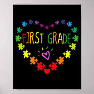 Affiche Coeur 100e Jour de 1ère année Enseignant Autisme A