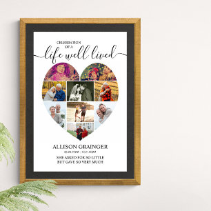 Affiche Coeur 9 Photo Collage Vie Funéraire Bien Vécu