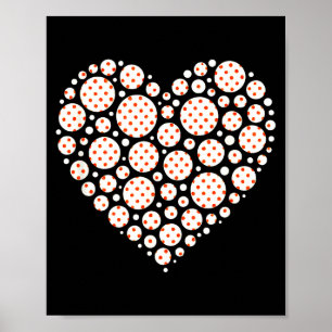 Affiche cœur à pois - motif d'amour art 