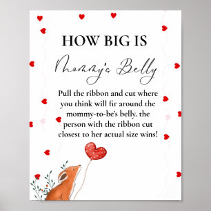 Affiche Coeur à quel point la taille est le Baby shower du