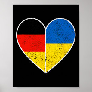 Affiche Cœur Allemagne Et Ukraine Solidarité Amitié Vi