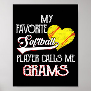Affiche Coeur Amour Mignon Favori Joueuse De Softball M Ap