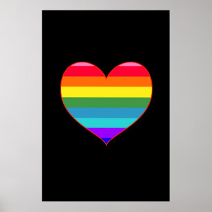 Affiche Coeur arc-en-ciel