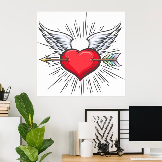 Affiche Coeur avec ailes (Créateur téléchargé)