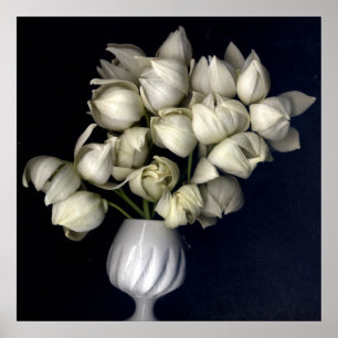 Affiche Coeur blanc en noir