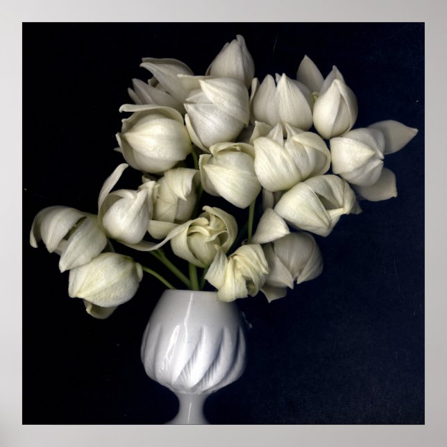 Affiche Coeur blanc en noir (Devant)