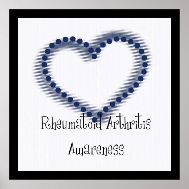 Affiche Coeur bleu pointu - Sensibilisation à l'arthrite r (Devant)