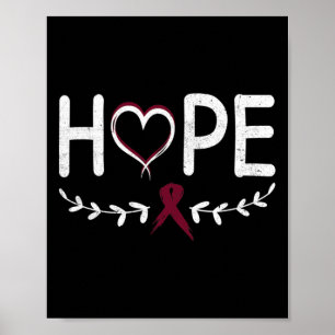 Affiche Coeur Bourgogne Ruban Cerveau Aneurysme