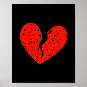 Affiche Cœur Brisé Chagrin D'amour Anti-amour Gauche Poitr