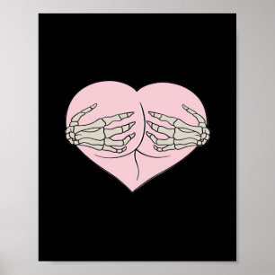 Affiche Coeur Butt Hug Skeleton Mains Classique