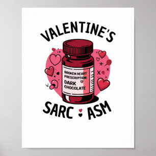 Affiche Coeur cassé Rx Chocolat foncé Editable Valentine